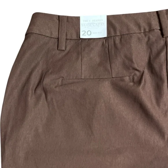 LANE BRYANT "THE 4-SEASON SLIM CAPRI", MID-RISE, CHOCOLATE BROWN, SIZE 20 NWT - Picture 4 of 9